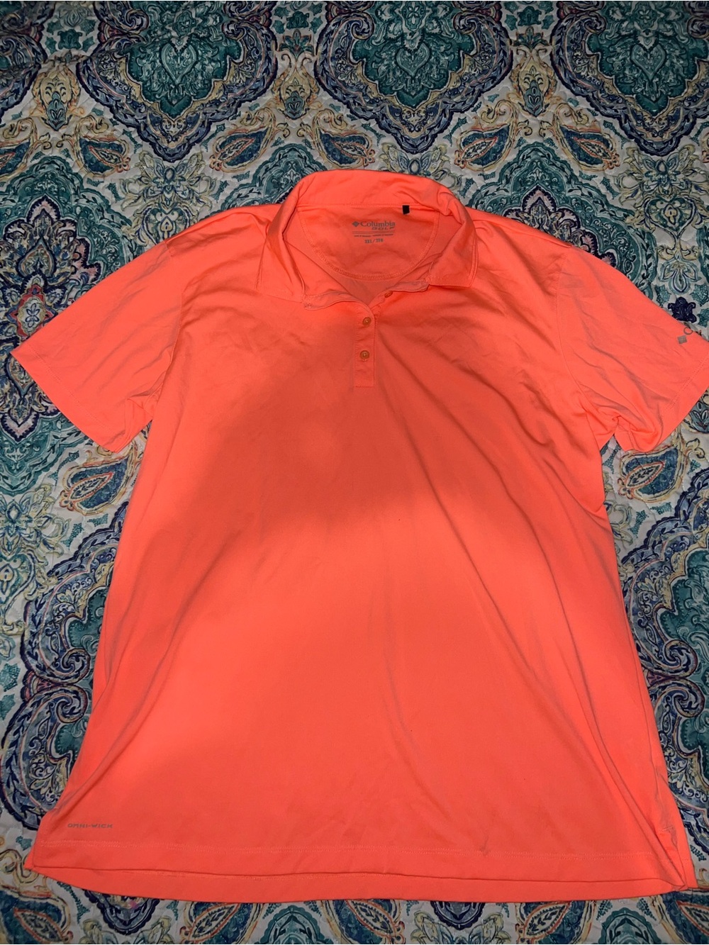 Columbia Men's Bright Coral Performance Polo
